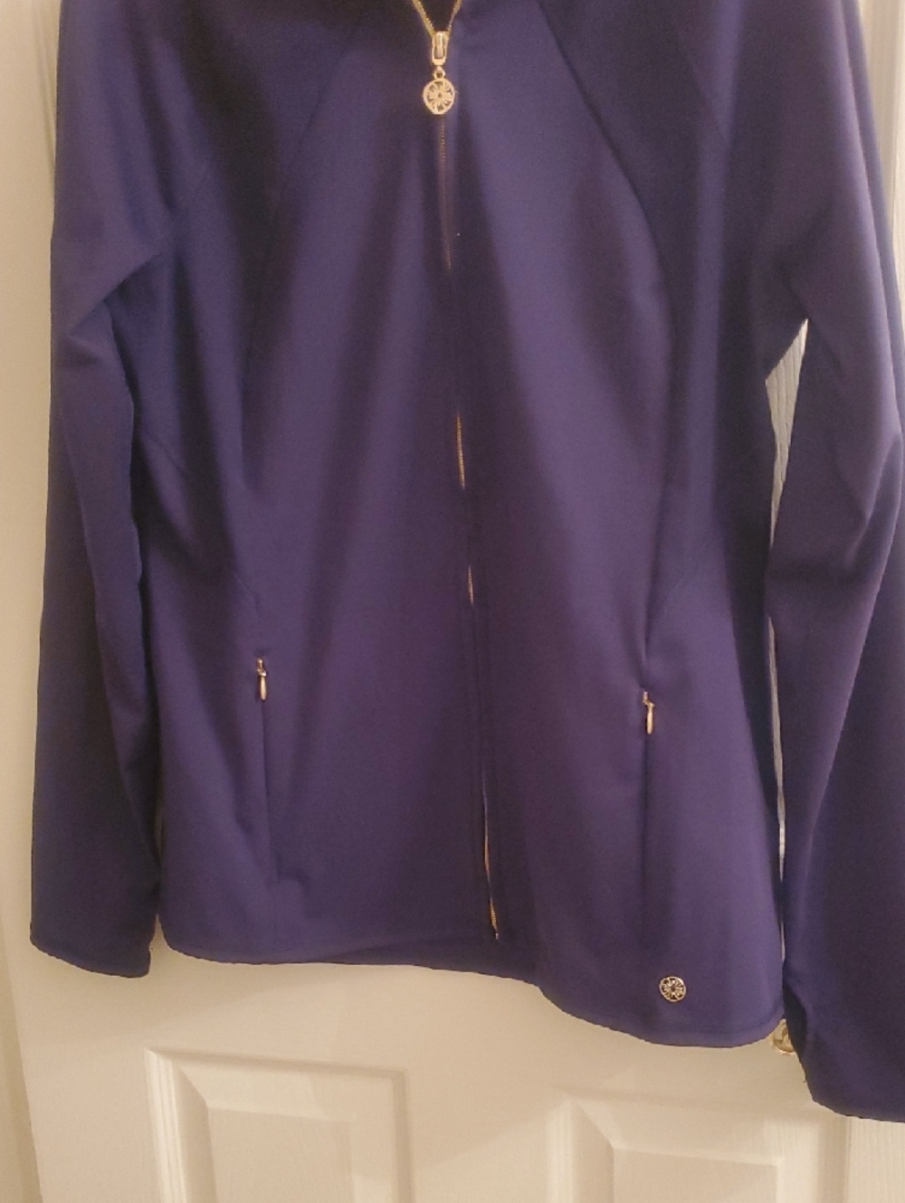 Lilly Pulitzer Luxletic Tennison Jacket UPF 50 True Navy Blue Full Zip Large - Picture 3 of 4